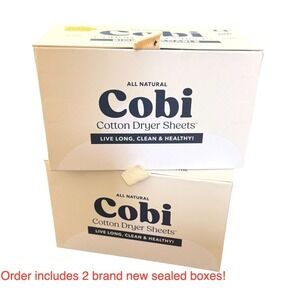 Cobi Cotton Dryer Sheets All Natural Biodegradable Bare Unscented 120 Sheets